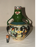Wileman Intarsio Shalespeare Twin Handled Vase